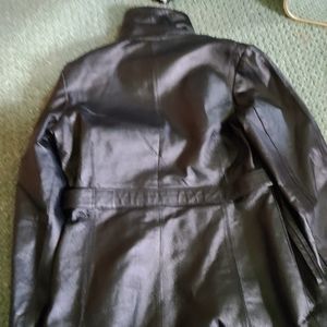 KC leather coat black M